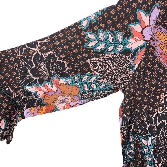 JAASE Maxi Wrap Dress Size Medium Purple Haze Multicolor Bohemian Floral Rayon - Picture 14 of 15